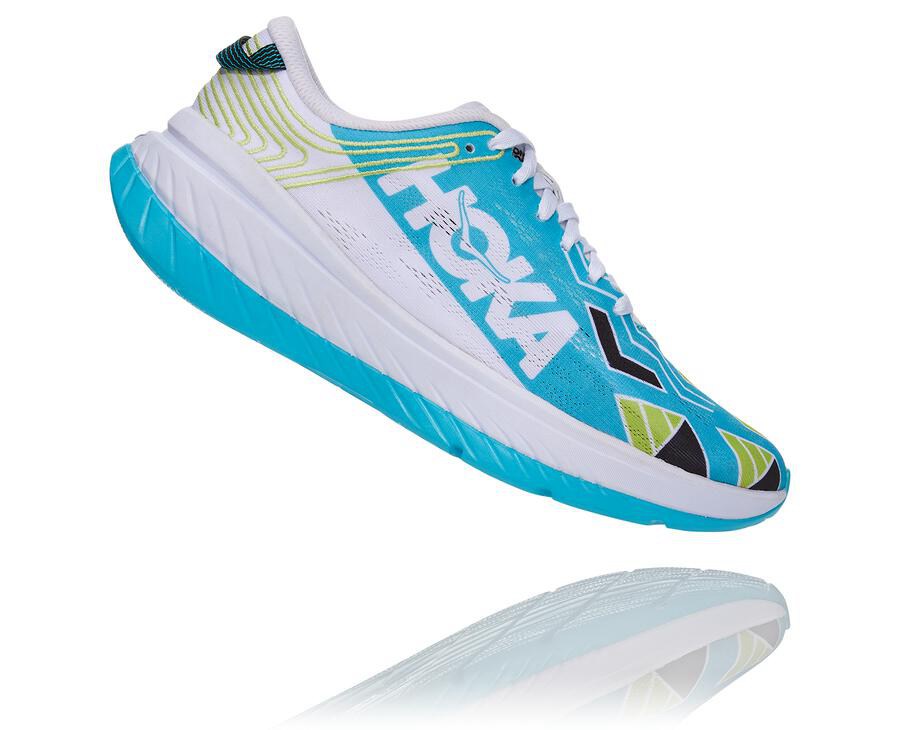 Hoka One One Running Shoes Mens Blue/White - Ironman Kona Carbon X - 07956YKGD